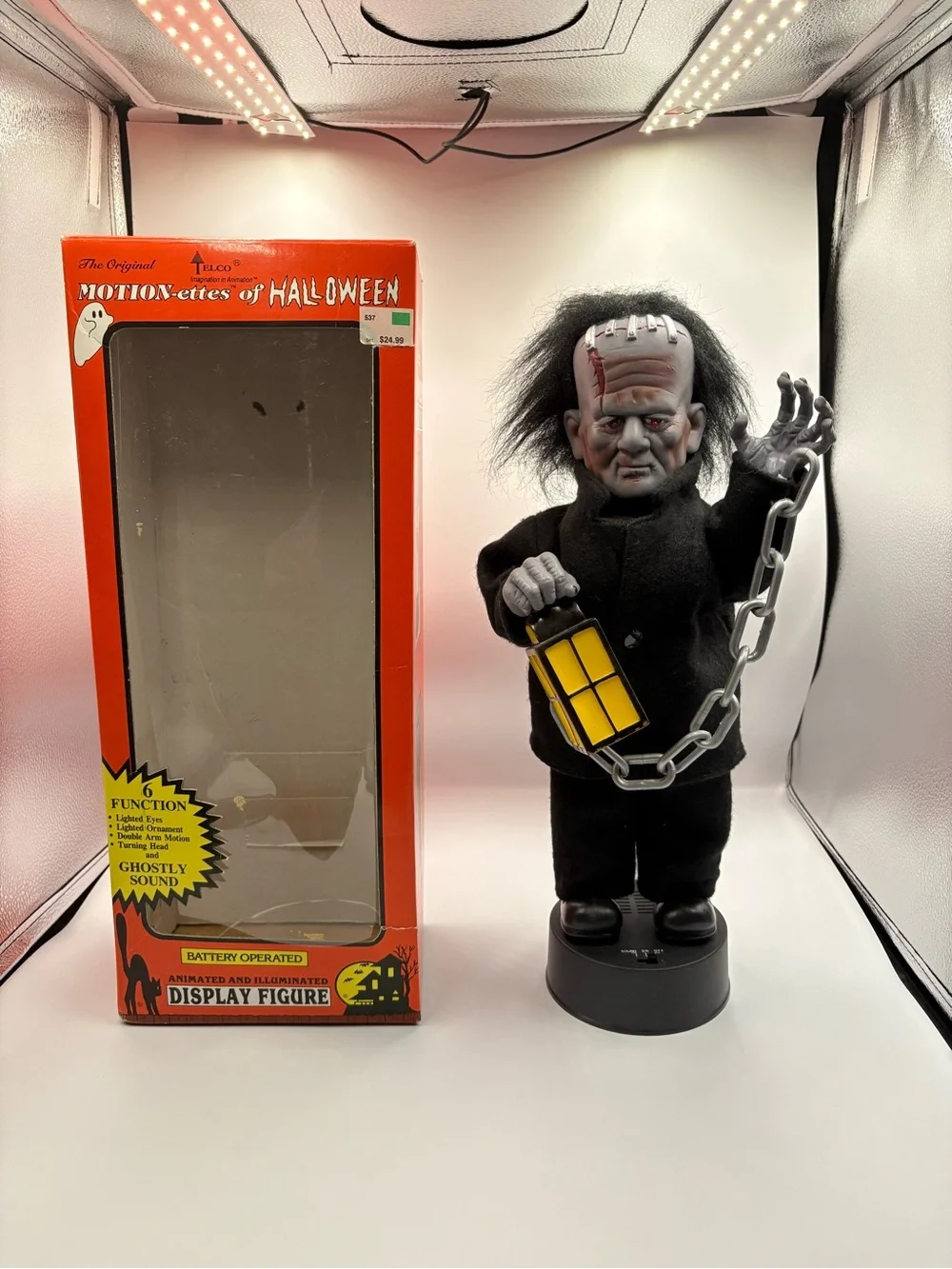 Vtg Telco 1999 Motion-eye Animated 17” Frankenstein Halloween Works!